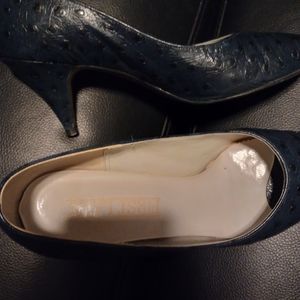 First Lady Blue leather Peep Toe Heel